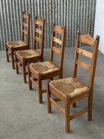 Vintage brutalist grenenhout stoelen 1960 eiken design, Ophalen, Gebruikt, Bruin, Redesign vintage