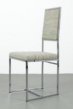 Set van 6 vintage design stoelen uit de 80's met chrome, Ophalen, Metaal, Vijf, Zes of meer stoelen, Gebruikt