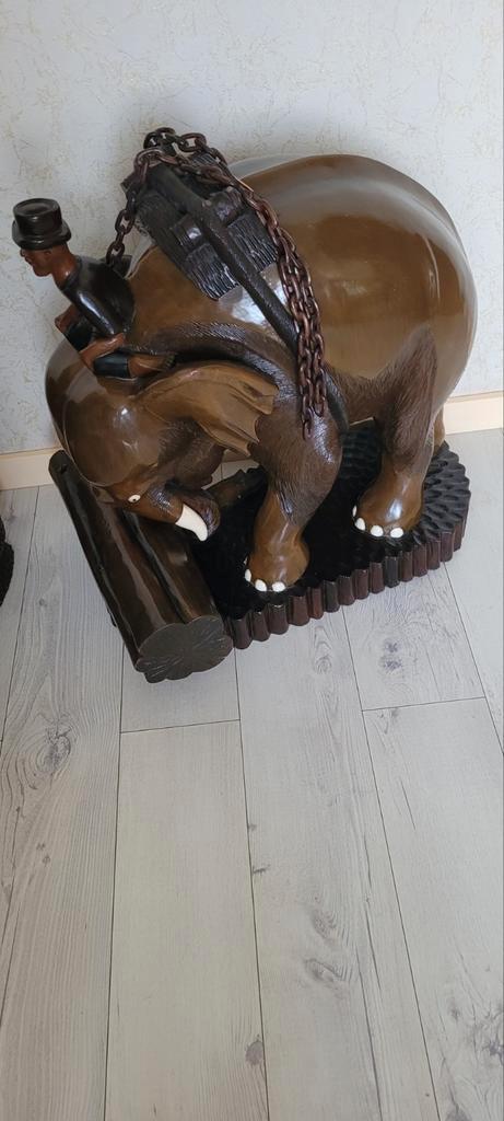 In Prijs verlaagd! Houten Olifant uit Thailand - Handgemaakt, Antiek en Kunst, Kunst | Beelden en Houtsnijwerken, Ophalen
