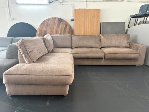 Taupe Hoekbank, Huis en Inrichting, Banken | Complete zithoeken, Zo goed als nieuw, Ophalen of Verzenden