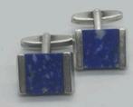 Zilveren manchetknopen met lapis lazuli, Sieraden, Tassen en Uiterlijk, Manchetknopen, Ophalen of Verzenden, Zo goed als nieuw