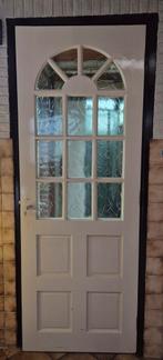 Vintage binnendeur met glas, Doe-het-zelf en Verbouw, Deuren en Horren, Ophalen, Binnendeur, 200 tot 215 cm, Glas