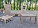 Programma met kasten, dressoir, eettafel en salontafel eiken, Ophalen of Verzenden, Gebruikt, 4 tot 6 stoelen
