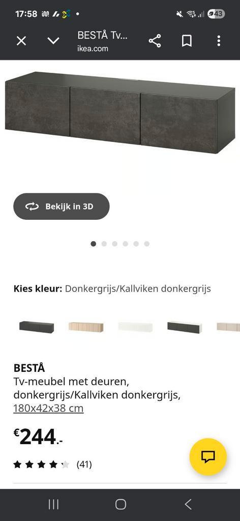 Ikea Besta kast - beschadigd blad, Huis en Inrichting, Kasten | Televisiemeubels, Gebruikt, Minder dan 100 cm, 150 tot 200 cm