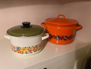 Vintage gebloemde pannen - Brabantia Diana beschikbaar voor biedingen