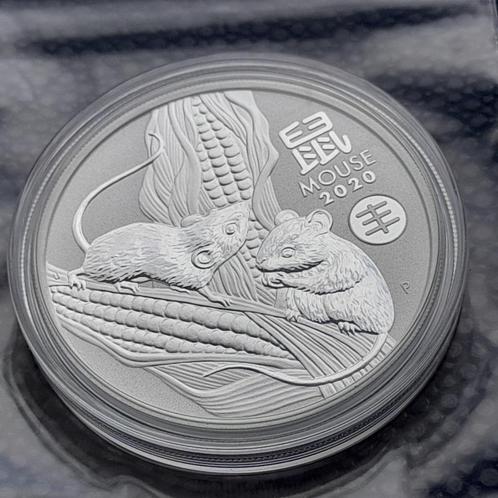 2020 Lunar 3  1 oz zilver Mouse, Postzegels en Munten, Munten | Oceanië, Zilver, Ophalen of Verzenden