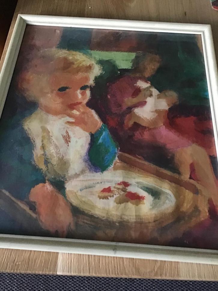 Schilderij Blue Band - Jaren 60, Antiek en Kunst, Kunst | Schilderijen | Klassiek, Ophalen of Verzenden