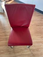 4 rood leren stoelen in goede staat, Huis en Inrichting, Ophalen, Leer, Vier, Modern