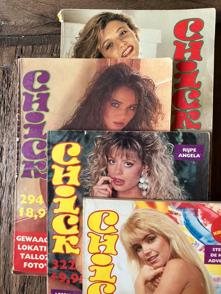 Vier vintage tijdschriften, Chick, jaren ‘90, Boeken, Tijdschriften en Kranten, Gelezen, Overige typen, Ophalen of Verzenden