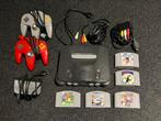 Nintendo 64 incl. 2 controllers en 5 spellen zoals Mario, Spelcomputers en Games, Spelcomputers | Nintendo 64, Ophalen of Verzenden