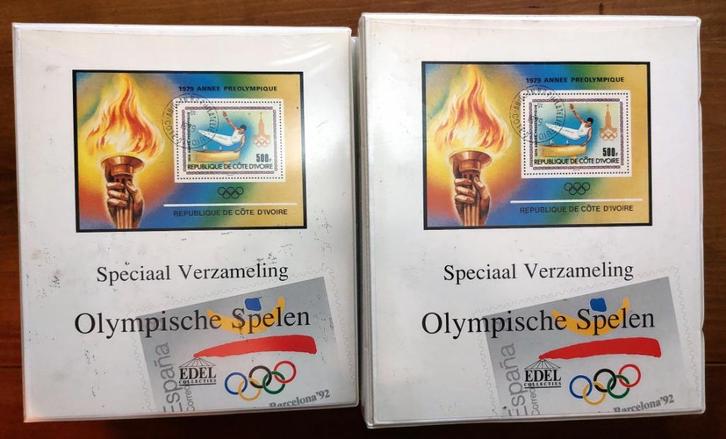 EDEL "Olympische Spelen Barcelona 1992", 2 complete albums., Postzegels en Munten, Postzegels | Thematische zegels, Gestempeld