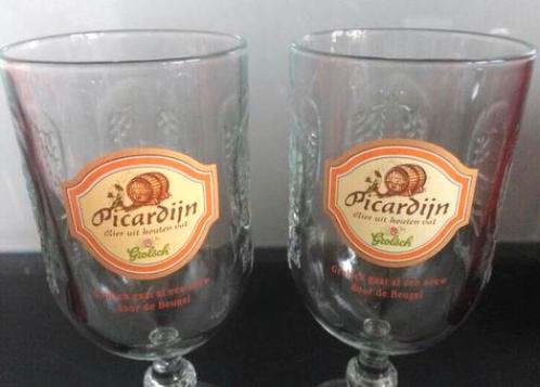 Vintage GROLSCH PICARDIJN bierglas glas beugelfles voet, Verzamelen, Biermerken, Zo goed als nieuw, Glas of Glazen, Grolsch, Ophalen of Verzenden