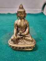 -	Boeddha beeld zittend vintage brass, Verzamelen, Beelden en Beeldjes, Ophalen of Verzenden