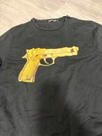 Zwart Antony Morato T-shirt met Gouden Pistool - Maat S, Kleding | Heren, T-shirts, Ophalen of Verzenden, Zo goed als nieuw, Maat 46 (S) of kleiner