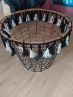 Leuke zwarte metalen mand, Ophalen of Verzenden, Rond, Overige materialen