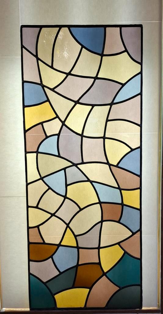 Vintage Glas in Lood Raam, Antiek en Kunst, Antiek | Glas en Kristal, Ophalen of Verzenden
