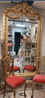 Franse Spiegel met Guirlandes, Antiek en Kunst, Antiek | Spiegels, Ophalen of Verzenden, Rechthoekig, 100 tot 150 cm, 200 cm of meer