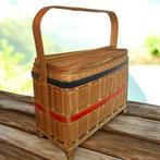 Vintage Japanse rieten mand 1950/60, Huis en Inrichting, Gebruikt, Huysmans, Ophalen of Verzenden, Doorwerth