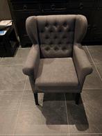 Grijze eetkamer stoelen met knopen, Huis en Inrichting, Ophalen, Gebruikt, Stof, 75 tot 100 cm