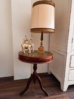 Antieke tafel, bijzettafel met lederen inleg, Antiek en Kunst, Ophalen