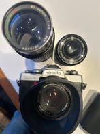 Minolta Camera met lenzen, flitser en tas, Audio, Tv en Foto, Fotocamera's Analoog, Ophalen of Verzenden, Gebruikt, Spiegelreflex