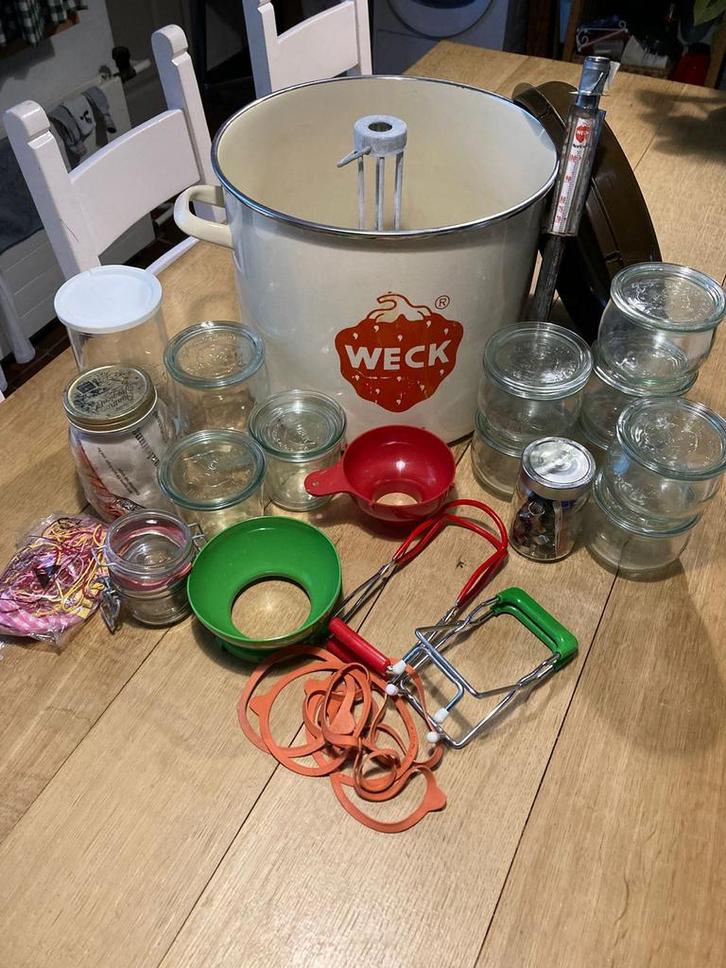 Complete Weck inmaakset, Huis en Inrichting, Keuken | Potten en Pannen, Zo goed als nieuw, Pot, Bus of Blik, Rvs, Ophalen of Verzenden