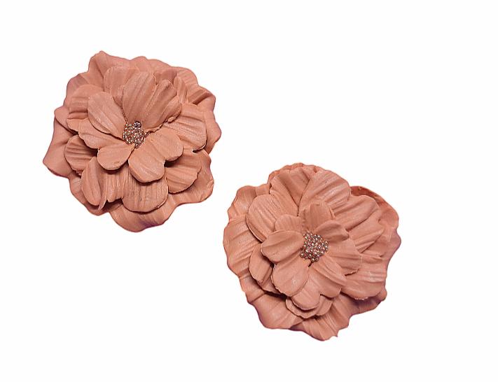 BLOEM oorbellen POEDER BRUIN roze/bruin kaviar beads, Overige materialen, Overige kleuren, Nieuw, Eveline@pimpschuur.nl