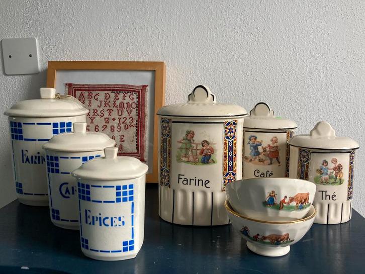 Aardewerken voorraadpottenuig Frankrijk, Antiek en Kunst, Curiosa en Brocante, Ophalen of Verzenden