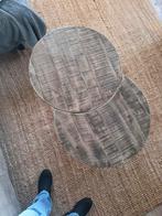 Unieke Salontafel Set - Hout & Metaal, Huis en Inrichting, Ophalen, Gebruikt, 50 tot 100 cm, Rond