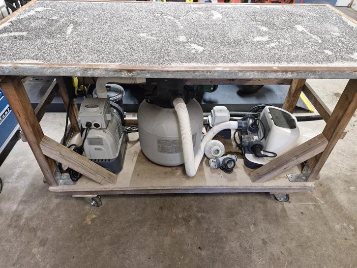 Zandfilter + pomp + zoutsysteem, Tuin en Terras, Zwembad-toebehoren, Gebruikt, Filter, Ophalen