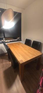 Eettafel met 4 stoelen - Hout, Ophalen, Zo goed als nieuw, Rechthoekig, 50 tot 100 cm