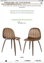 4 eetkamerstoelen,Gubi chair 5, zitting/onderstel walnoot, Huis en Inrichting, Stoelen, Ophalen, Gebruikt, Bruin, Vier