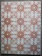 100 antieke wandtegels met roodbruin decor 15.2x15.2cm, Antiek en Kunst, Antiek | Wandborden en Tegels, Ophalen