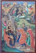 Russisch Kerst icoon op hout - 2000, Ophalen of Verzenden, Zo goed als nieuw, Overige typen, Overige religies