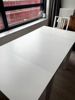 Witte uitklapbare eettafel met twee stoelen, 50 tot 100 cm, 100 tot 150 cm, Gebruikt, Tot twee personen