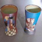 2 drinkbekers/ vazen Atelier Bunter Scherben, Gebruikt, Overige kleuren, Aardewerk of Porselein, Ophalen of Verzenden