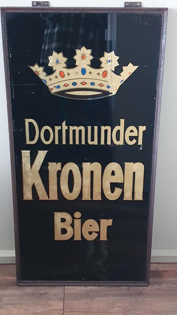 Dortmunder Kronen Bier Reclamebord, Antiek en Kunst, Antiek | Emaille, Ophalen