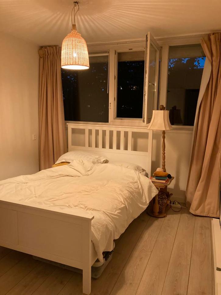 IKEA Hemnes 140x200 bed incl. lattenbodems, Huis en Inrichting, Slaapkamer | Bedden, Gebruikt, Tweepersoons, 140 cm, Hout, Wit