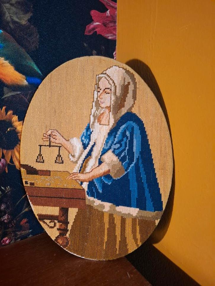 Handgemaakte Wanddecoratie - Vrouw met Weegschaal, Huis en Inrichting, Woonaccessoires | Overige, Zo goed als nieuw, Ophalen of Verzenden