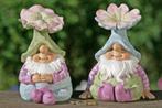 Leuke originele Kabouter, spaarpot, bloem, pastel rose blauw, Ophalen of Verzenden, Nieuw, Kunststof, Tuinkabouter
