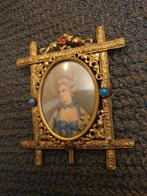 Koperen miniatuur portret, Ophalen of Verzenden