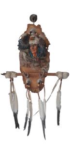 Decoratief wandornament indiaans stamhoofd met een adelaar, Huis en Inrichting, Woonaccessoires | Wanddecoraties, Ophalen of Verzenden