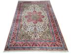 Handgeknoopt Perzisch wol Tabriz tapijt medallion 204x296cm, Persian Perzisch vintage oosters hype, Crème, 200 cm of meer, Ophalen of Verzenden