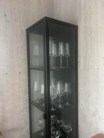 Black metal/glass cabinet, Huis en Inrichting, Kasten | Vitrinekasten, 50 tot 100 cm, 25 tot 50 cm, 150 tot 200 cm, Zo goed als nieuw