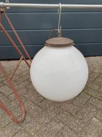 schoollamp met grote opaline bol omvang 120 cm, Antiek en Kunst, Antiek | Lampen, Ophalen of Verzenden