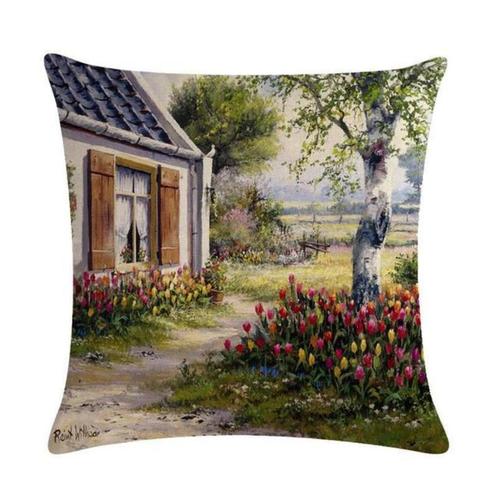 Nostalgische kussenhoes reint withaar, Huis en Inrichting, Woonaccessoires | Kussens, Nieuw, Overige kleuren, Vierkant, Ophalen of Verzenden