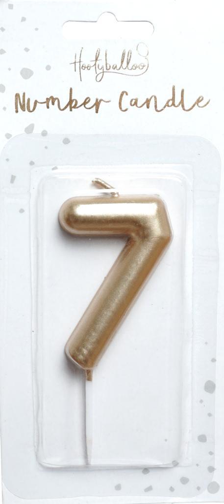 Nummer Kaars - Goud 7 - 6cm, Hobby en Vrije tijd, Feestartikelen, Nieuw, Versiering, Overige, Verzenden