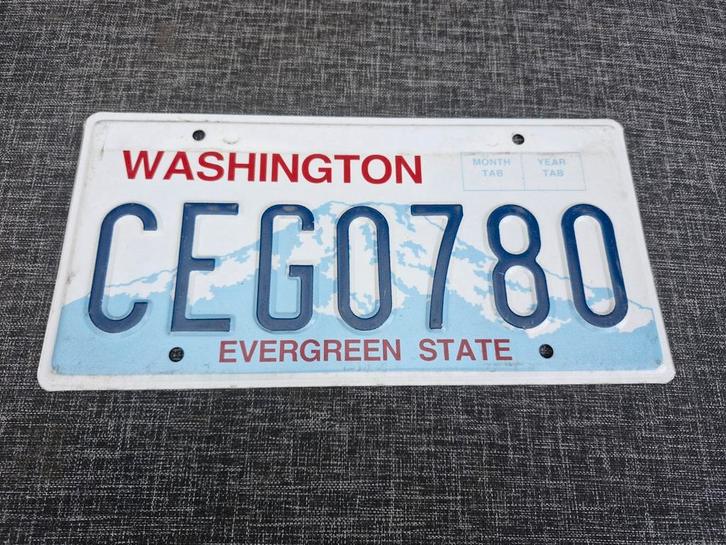 Kentekenplaat Washington USA Nummerplaat nummerbord License, Verzamelen, Automerken, Motoren en Formule 1, Gebruikt, Auto's, Ophalen of Verzenden
