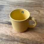 Pastel Geel Starbucks Mok met Ribbels, Keramiek, Ophalen of Verzenden, Zo goed als nieuw, Effen