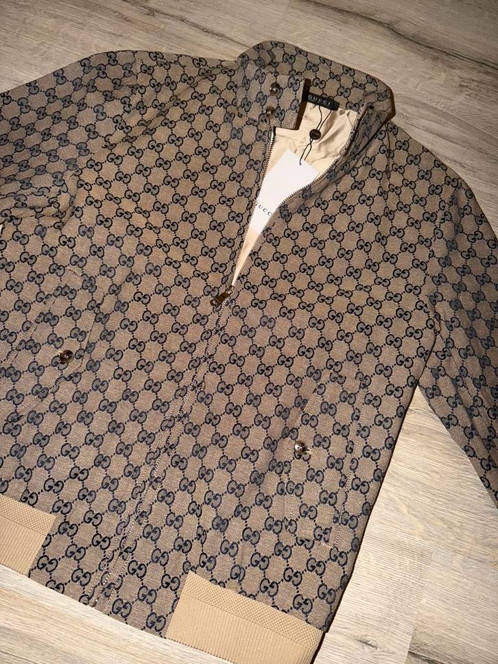 Gucci jas GG monogram, Kleding | Dames, Jasjes, Kostuums en Pakken, Nieuw, Jasje, Maat 36 (S), Beige, Ophalen of Verzenden